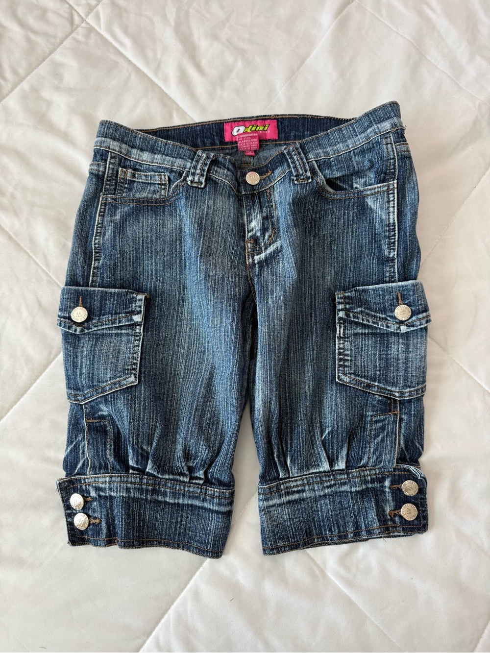 American Vintage Dark Blue Denim Cargo Capri Pants